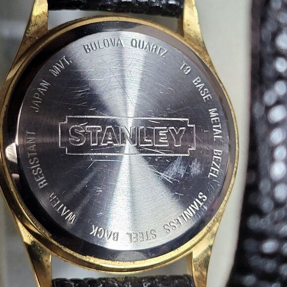 Caravelle By Bulova Watch Black Exotic Leather Band With Original Box - Picture 4 of 5